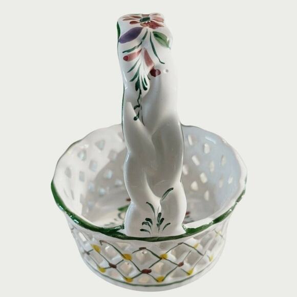 Made in Portugal Perforated 5” Porcelain Basket As Is - Picture 4 of 9